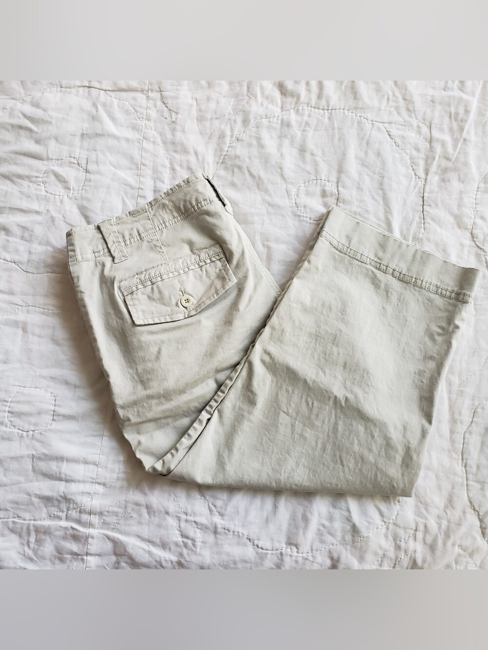 Faded Glory Stretch Capri Pant Beige Size 12 Regular Practical Staple Capsule